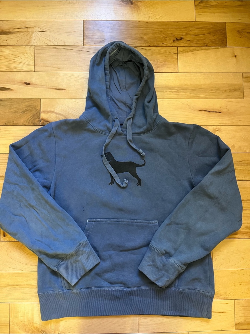 The Black Dog Men's Slate Blue Pullover Hoodie with Dog Silhouette